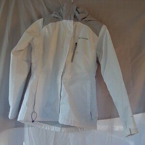 Columbia Women's White & Gray Lightweight Omni Tech Zip Up Jacket Size Small S